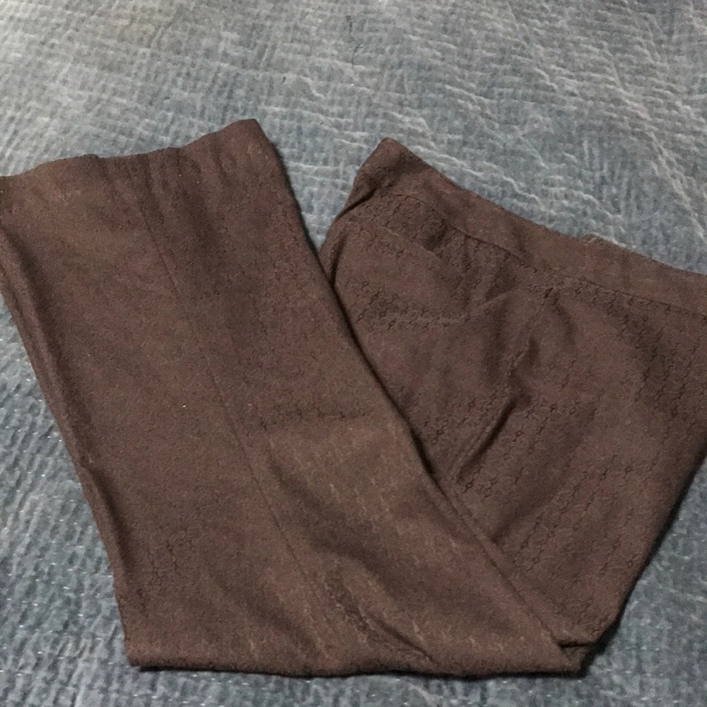 Tahari dark chocolate jacquard slacks size 10
